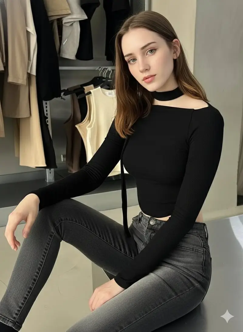Preview of Fashion Try-On Room Selfie Prompt