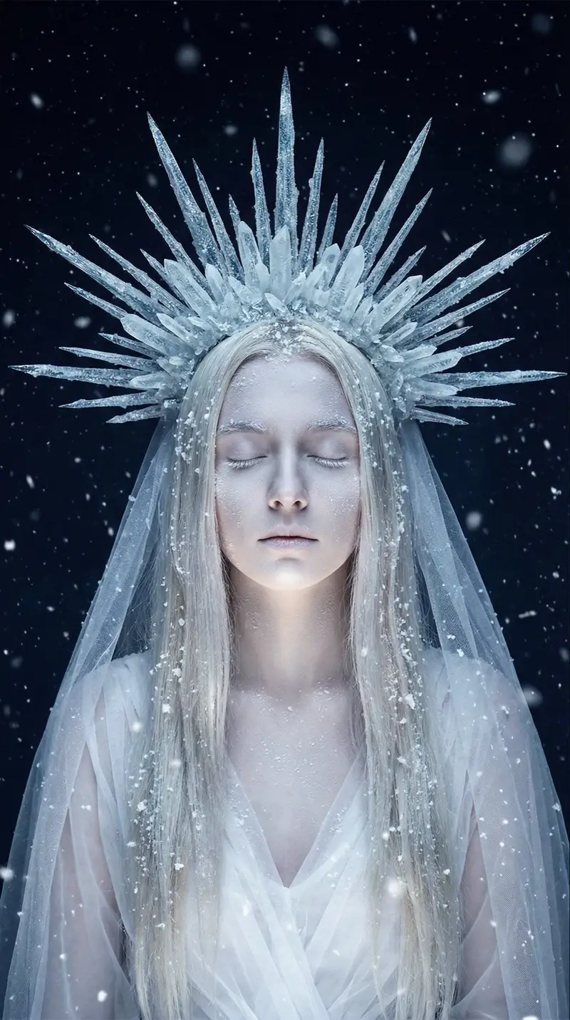 Preview of Ethereal Winter Goddess Portrait Prompt