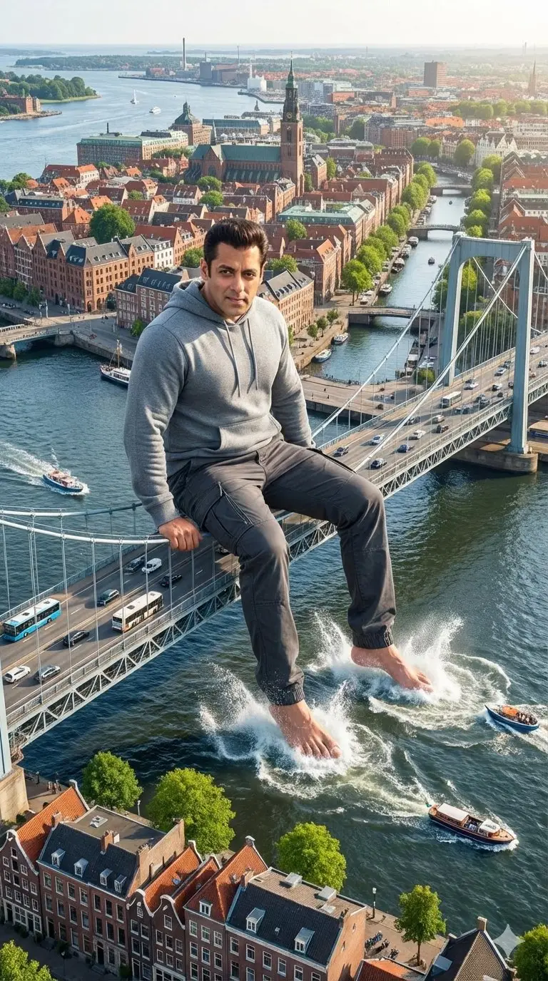 Preview of Giant Salman Khan on European Bridge Prompt