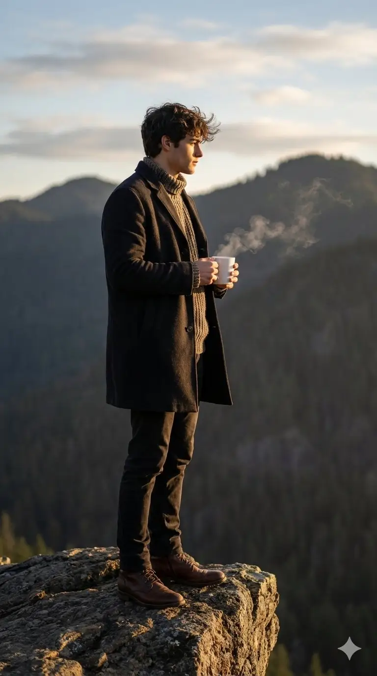 پیش‌نمایش Cinematic Sunrise Portrait on a Cliff Edge
