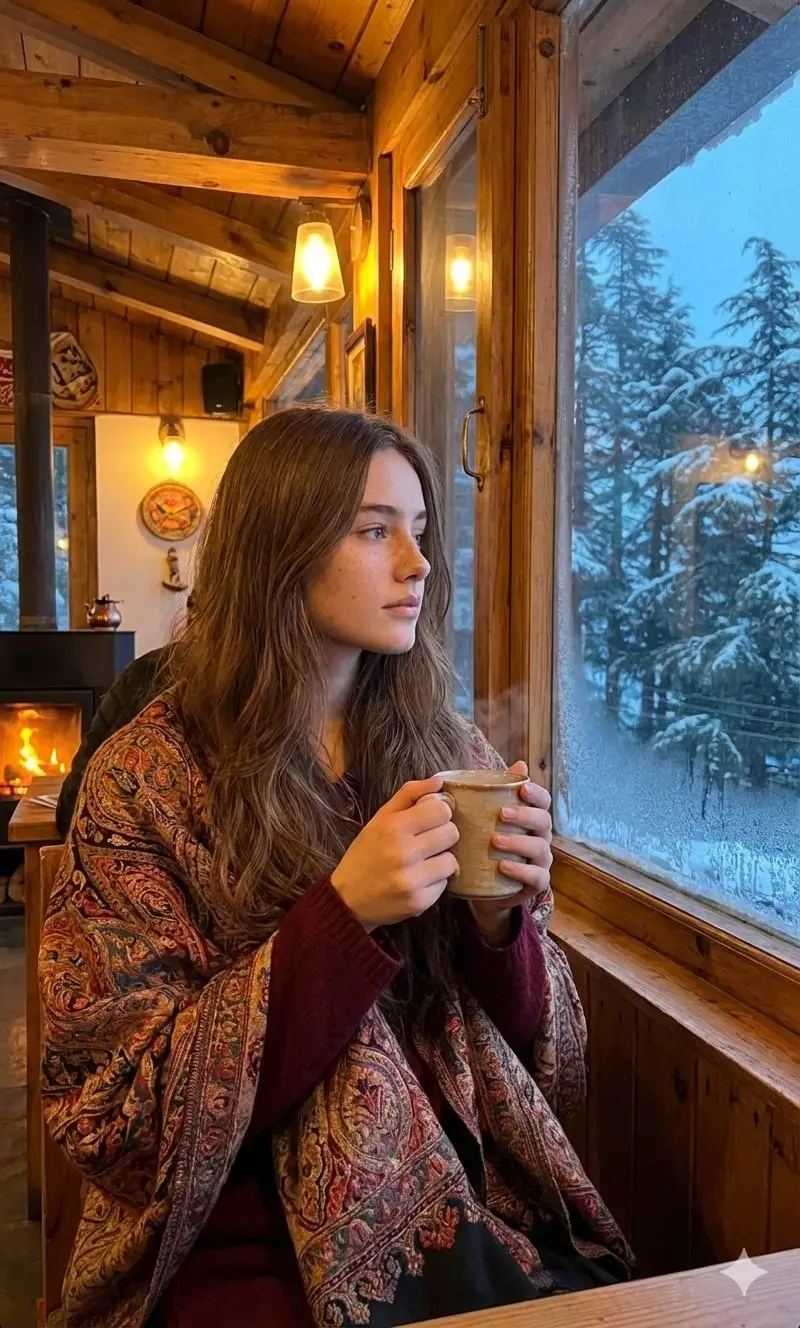پیش‌نمایش Cozy Winter Cafe Scene in Shimla