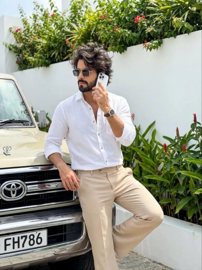 Preview of Ultrarealistic Image of Stylish Boy Leaning on Land Cruiser