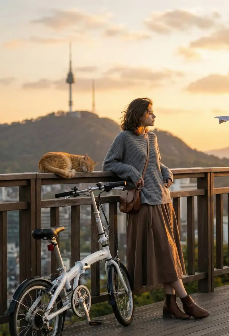 پیش‌نمایش Cinematic Golden-Hour City View Portrait