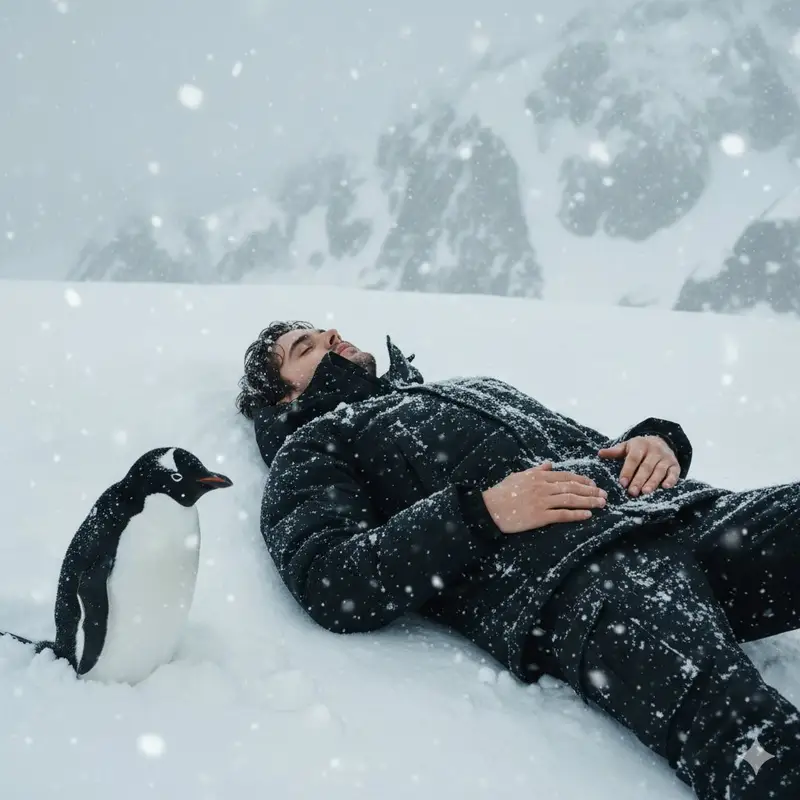 پیش‌نمایش Tired Penguin in Alt Text Prompt