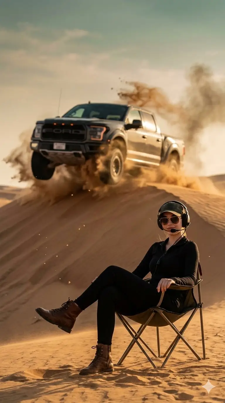 پیش‌نمایش Desert Action Photography Prompt with Identity Lock