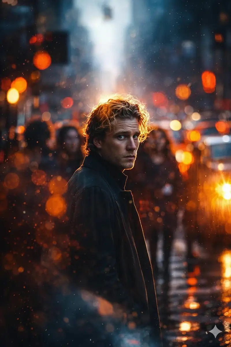 پیش‌نمایش Cinematic Rainy City Portrait Prompt