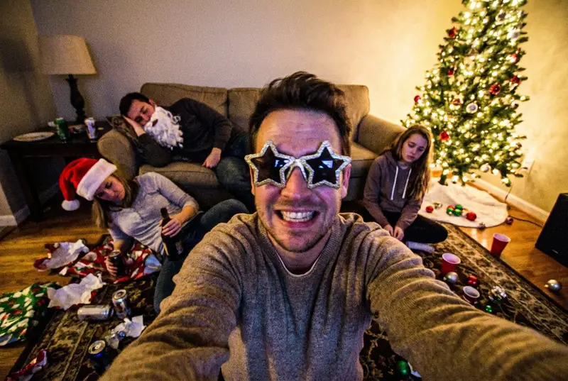 Preview of Low-Quality Chaotic Christmas After-Party Selfie