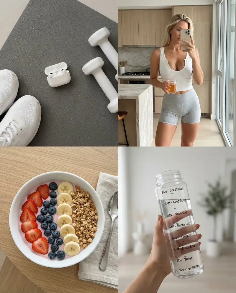 پیش‌نمایش 2x2 Wellness and Fitness Lifestyle Collage Prompt