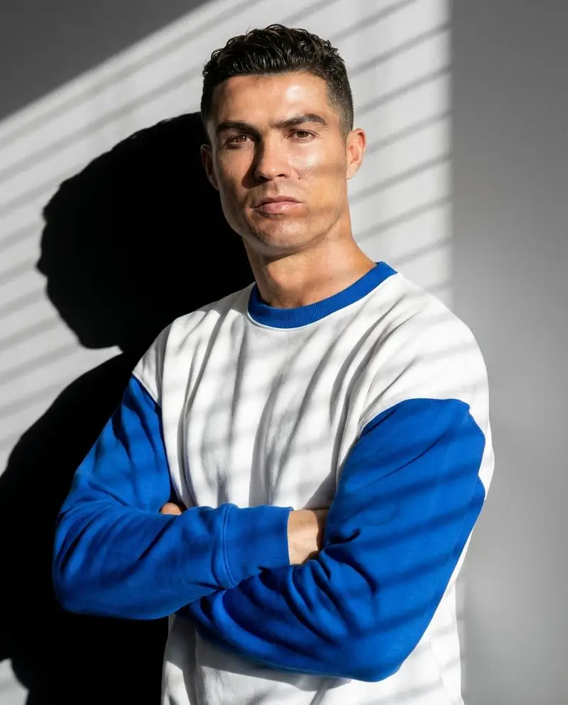 Preview of High-Contrast Fashion Studio Portrait with Striped Shadows