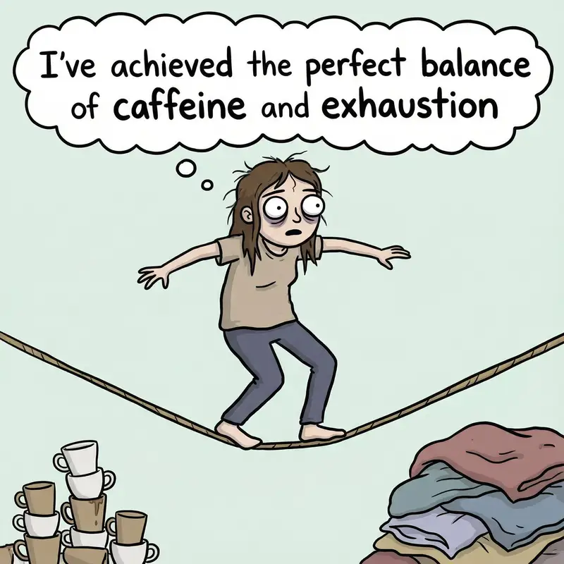 Preview of Meme Generation Prompt for Caffeine and Exhaustion
