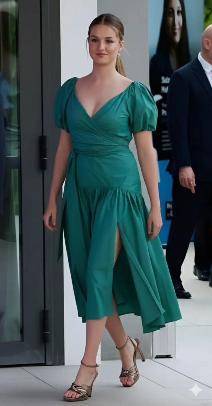 Preview of Emerald Green Satin Dress Fashion Editorial