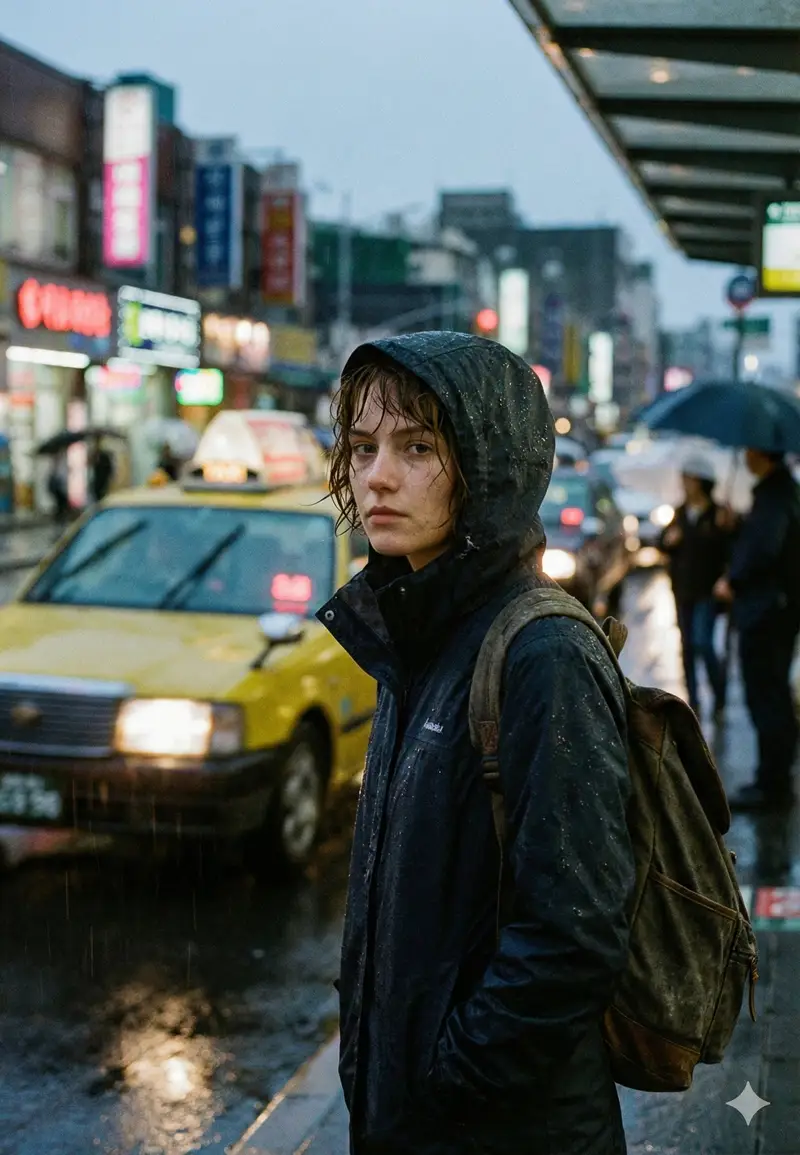 پیش‌نمایش Cinematic Urban Rain Scene Prompt (Neo-Noir)