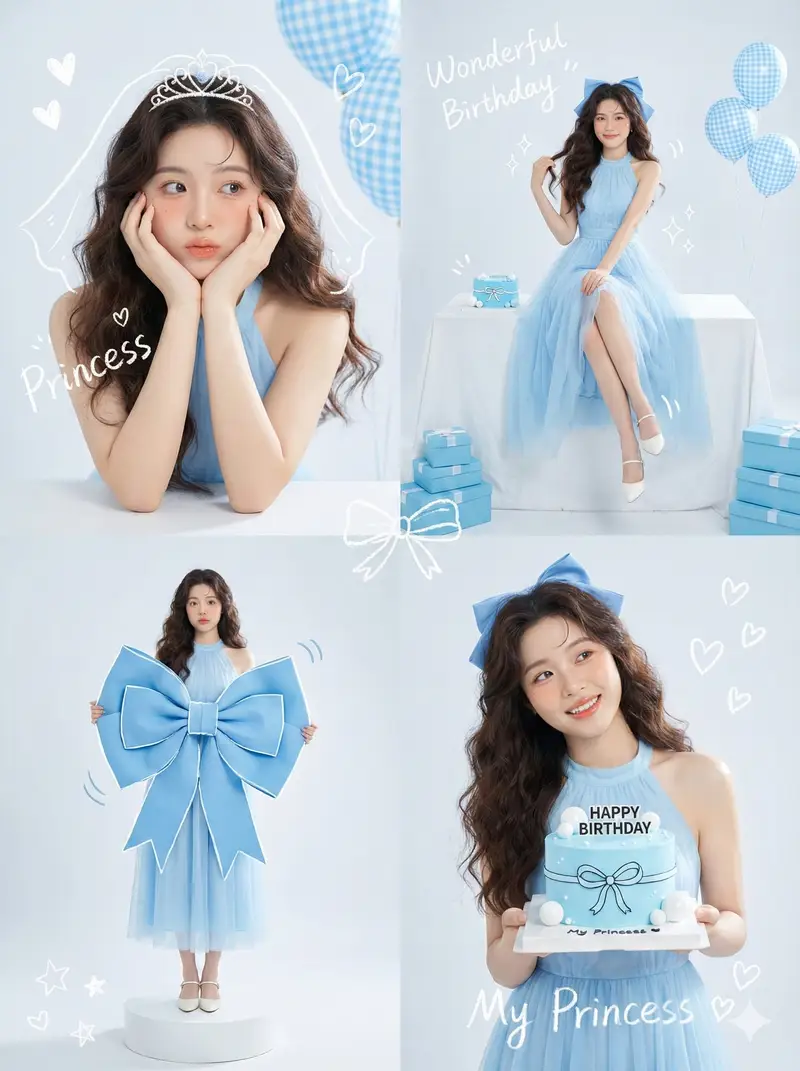پیش‌نمایش Korean Idol Birthday Collage with Doodles