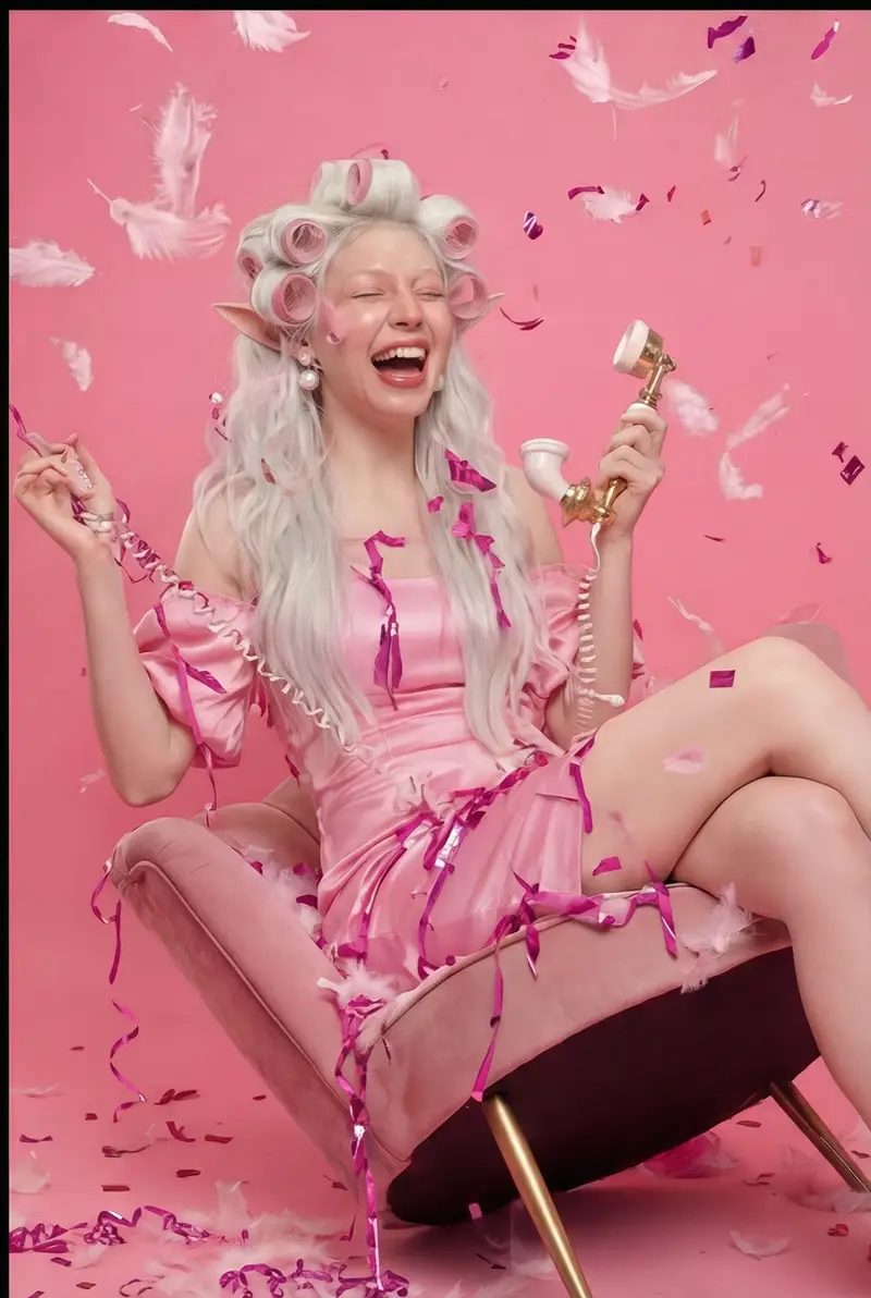Preview of Retro 1960s Barbiecore Cinematic Portrait