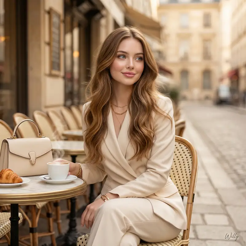 پیش‌نمایش Parisian Luxury Fashion Ad at Golden Hour