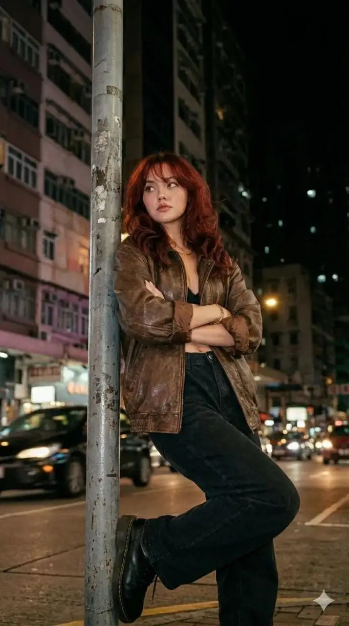 Preview of Cinematic Nighttime Street Portrait Prompt