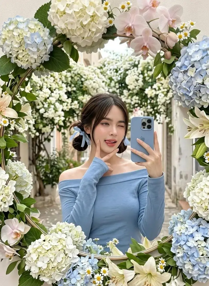 پیش‌نمایش Floral Mirror Selfie