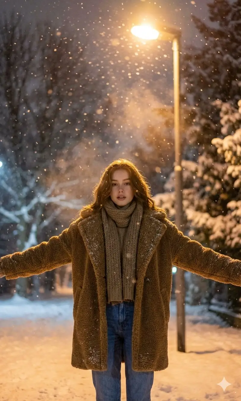 Preview of Nighttime Winter Scene with Strict Face Identity Lock