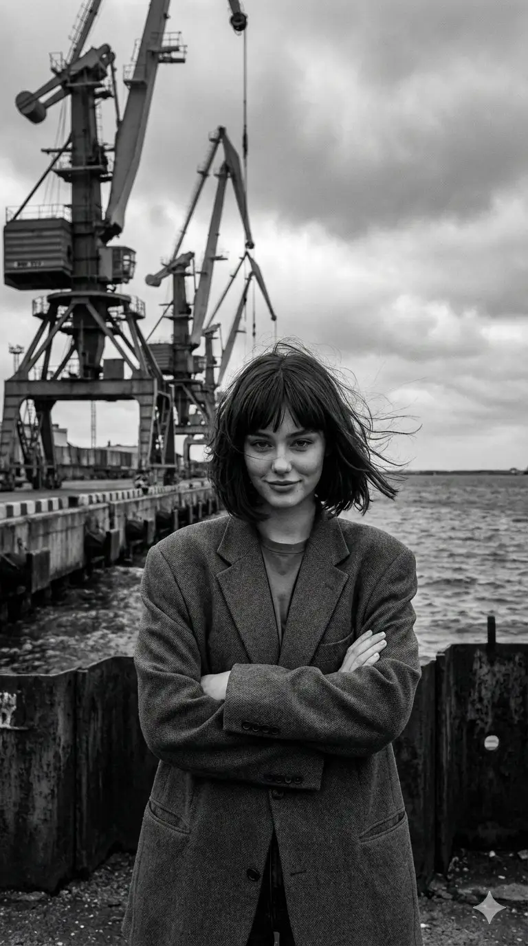 Preview of Black and White Industrial Fashion Portrait