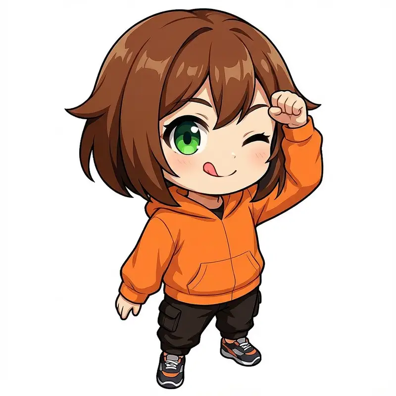 Preview of Chibi Character 'Tehepero' Pose Generation Prompt