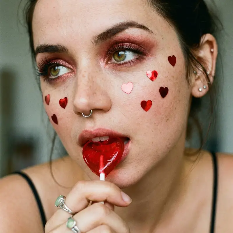Preview of Coquette Soft Grunge Portrait with Lollipop (JSON)