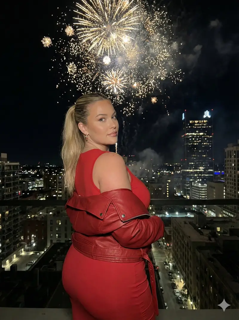پیش‌نمایش Nighttime Cityscape Portrait with Fireworks
