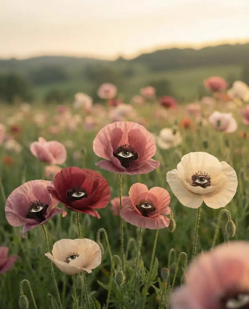 Preview of Surreal Poppies with Eyes