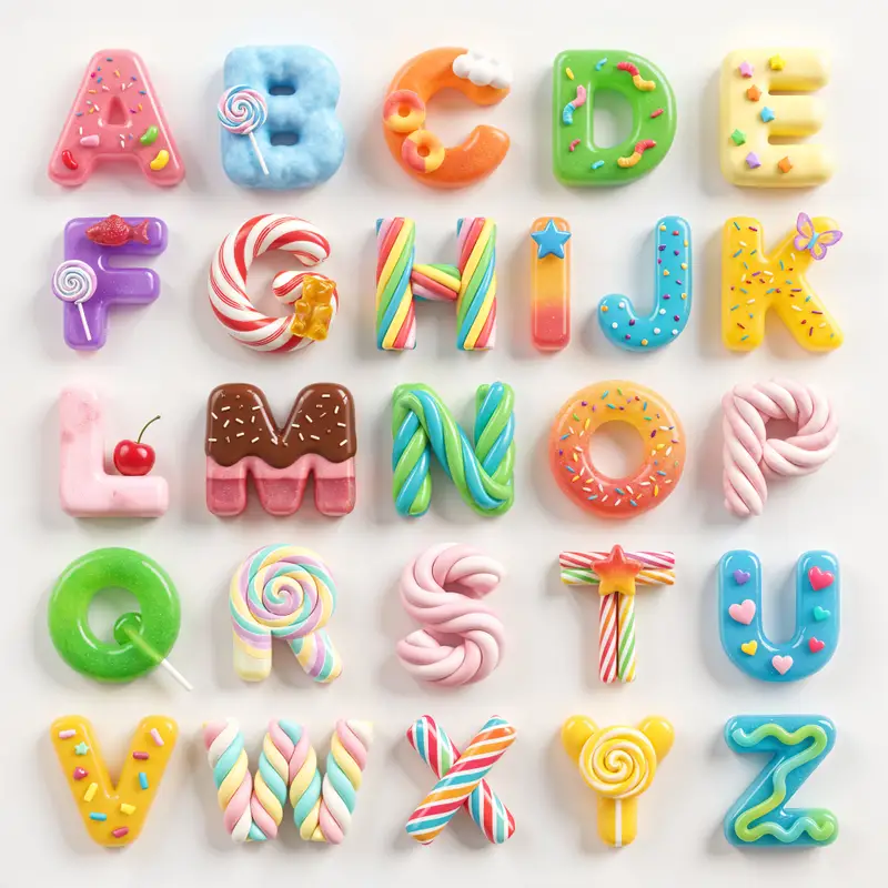 Preview of 3D Squishy Candy Alphabet
