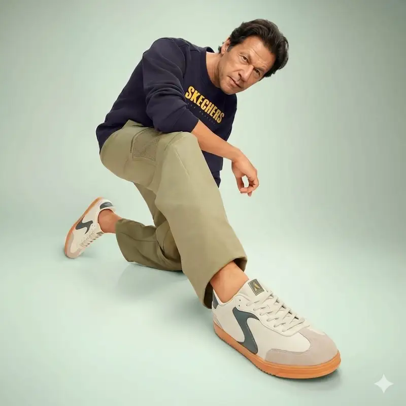 Preview of Photorealistic Studio Portrait of Shah Rukh Khan in Skechers