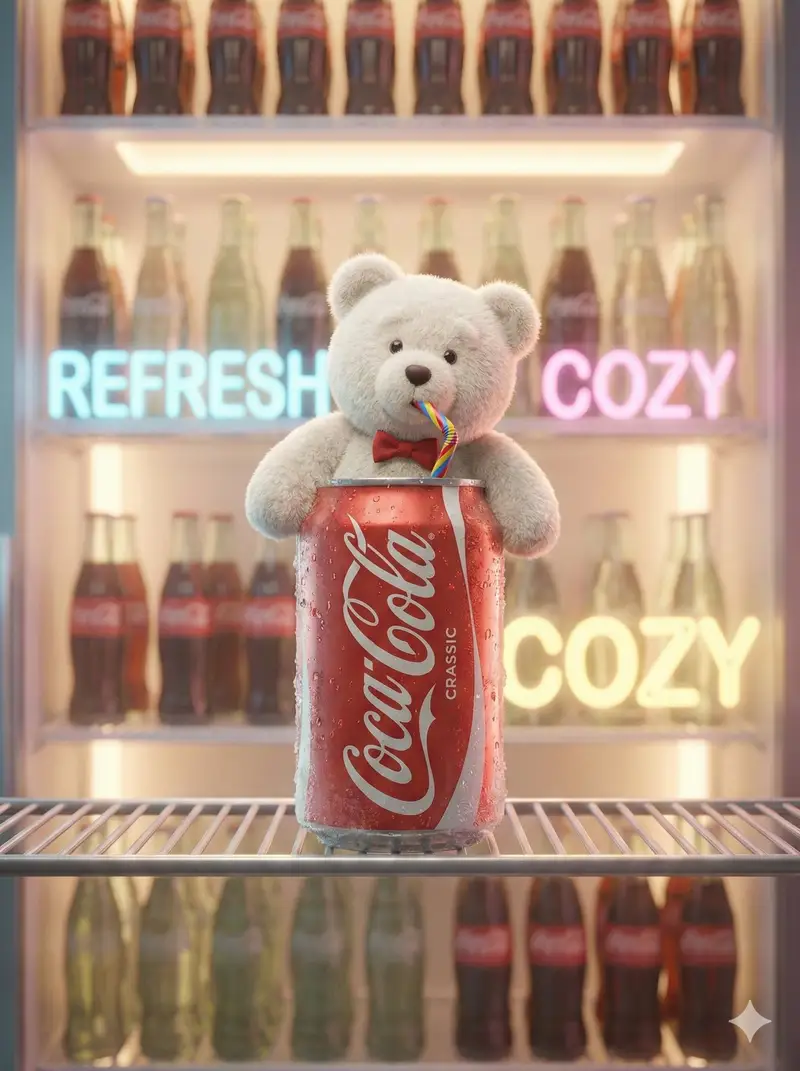 Preview of Pixar-Level Commercial Scene: Teddy Bear in a Soda Can