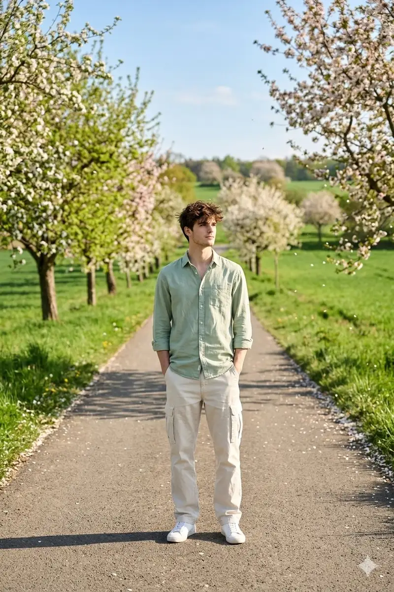 Preview of Cinematic Photograph of Man on Countryside Road