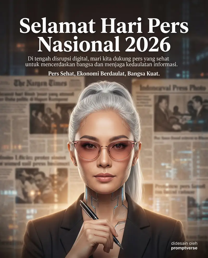 پیش‌نمایش Editorial Poster for Hari Pers Nasional 2026