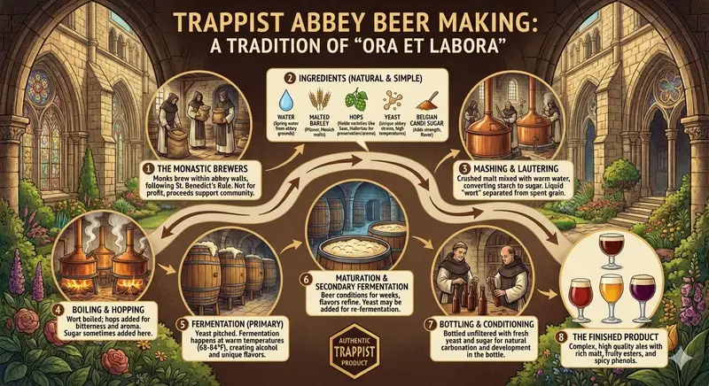 Preview of Infographic on Trappist Abbey Beer Making