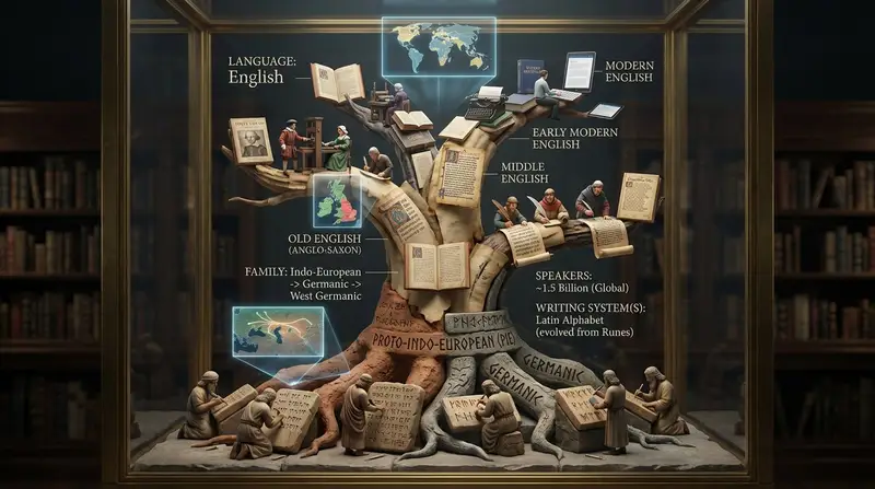 پیش‌نمایش Linguistic Evolution Tree Infographic Generation