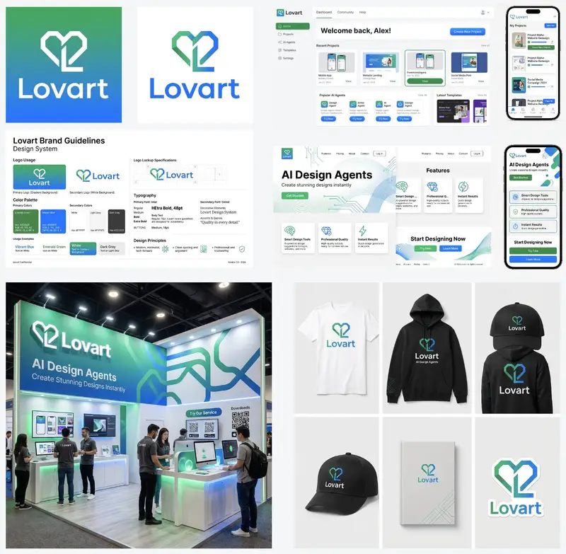 Preview of Multi-Step Design Generation Prompts for 'Lovart' Brand