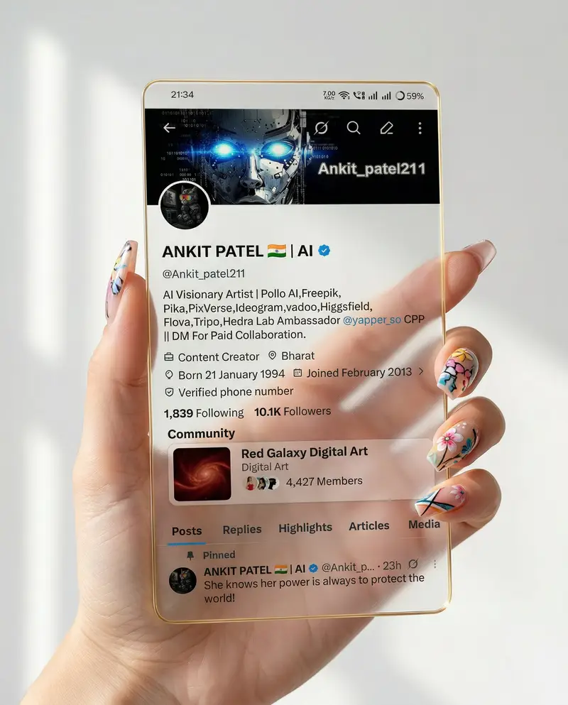 Preview of Transparent Glass Social Media Profile Effect