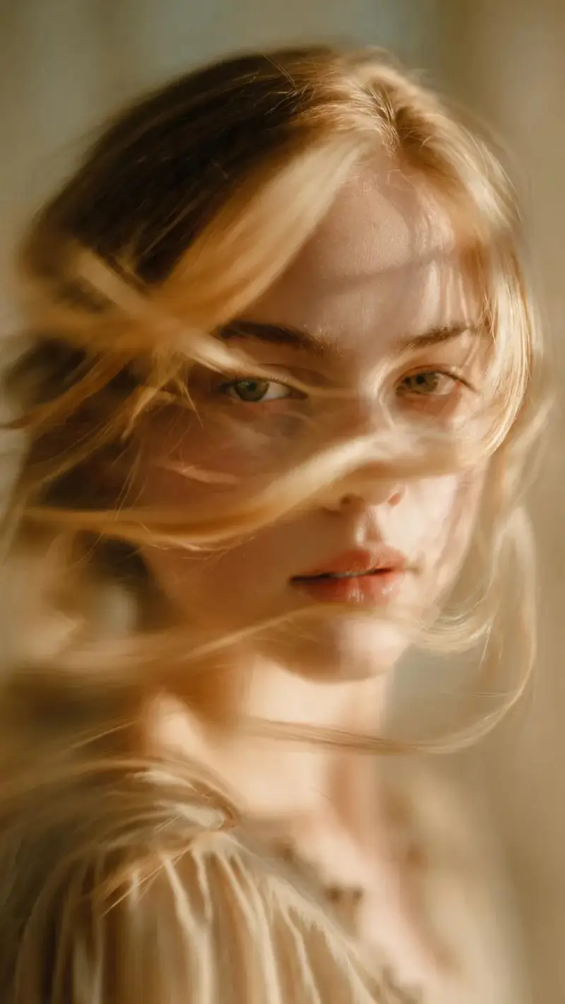 Preview of Soft-Focus Ethereal Portrait with Motion Blur