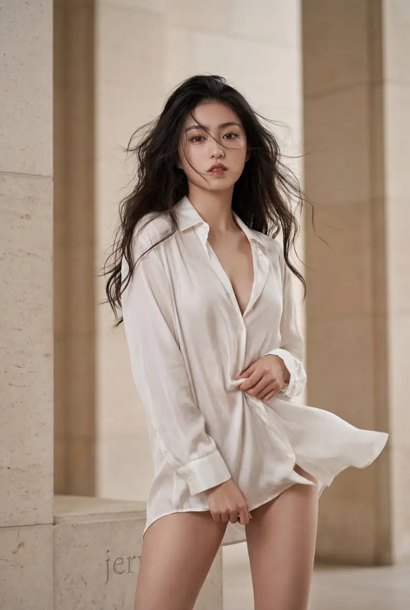 پیش‌نمایش Oversized Shirt Fashion Editorial Prompt