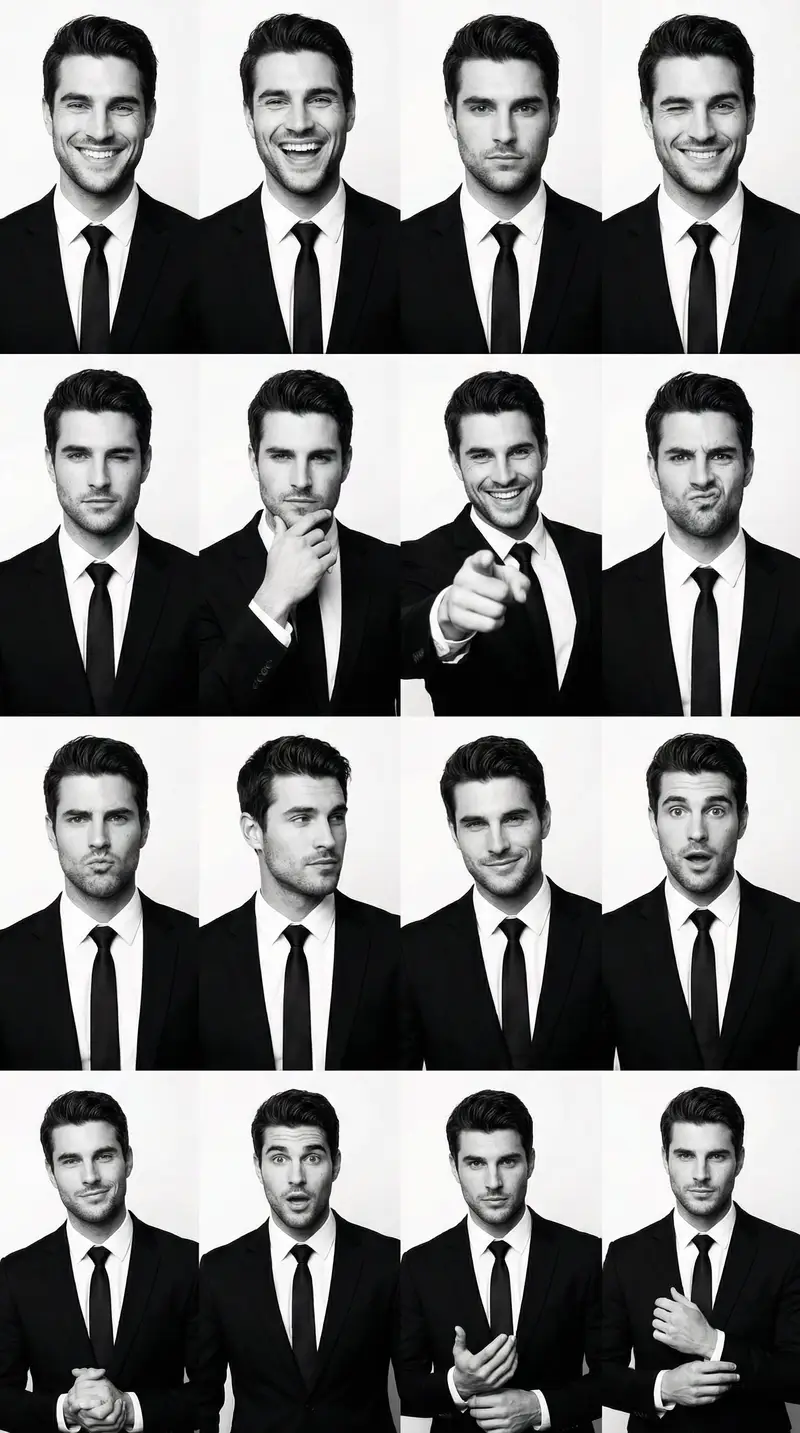 Preview of Black and White Identity Swap Grid (4x4)