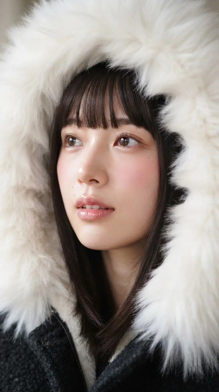 Preview of Faux Fur Hood Beauty Portrait