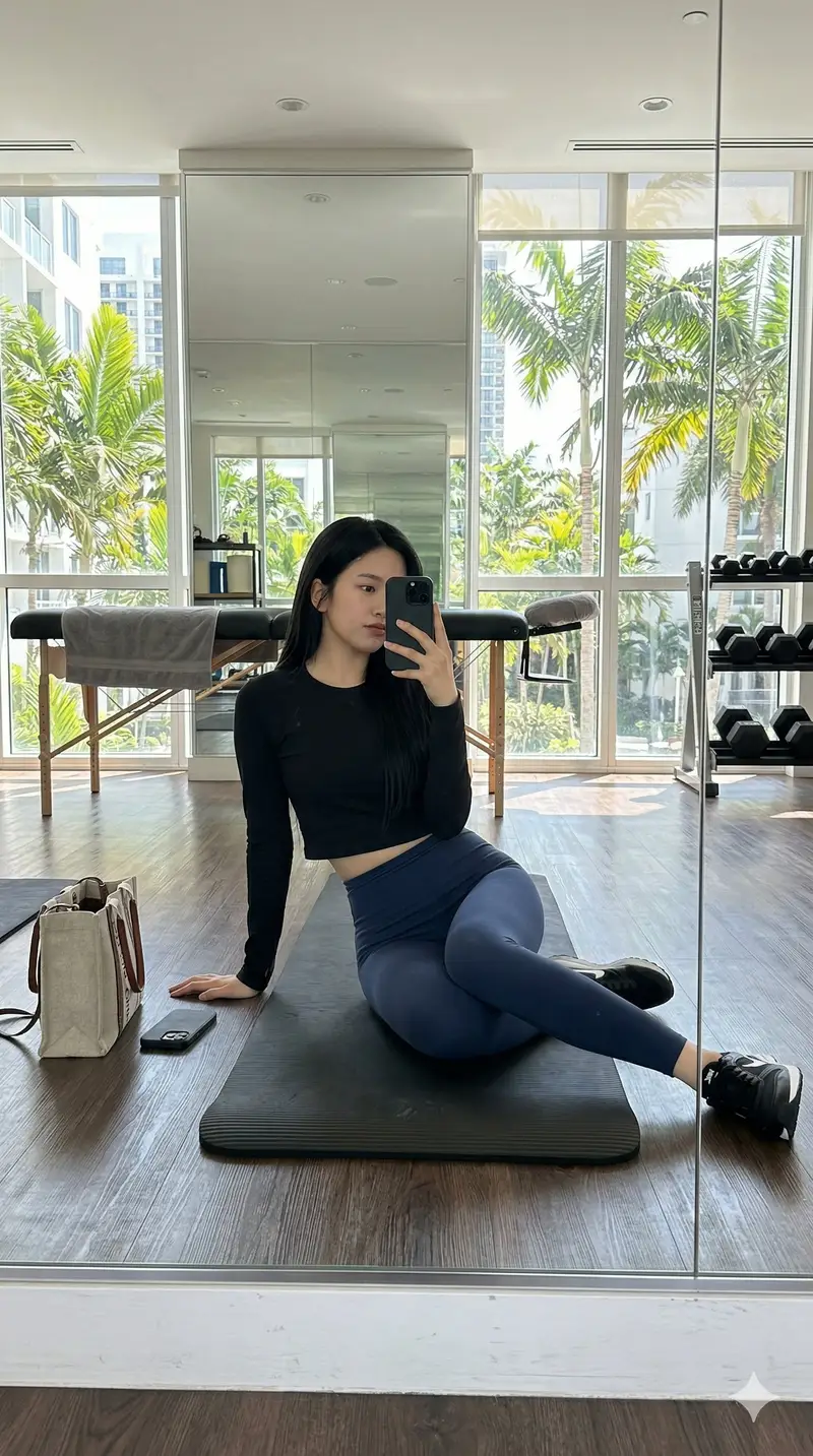 Preview of IVE's An Yujin Mirror Selfie in Gym