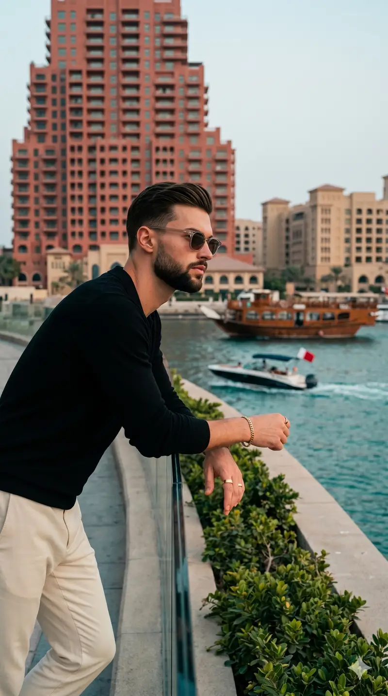 پیش‌نمایش پرتره مردانه در کنار آب شهری