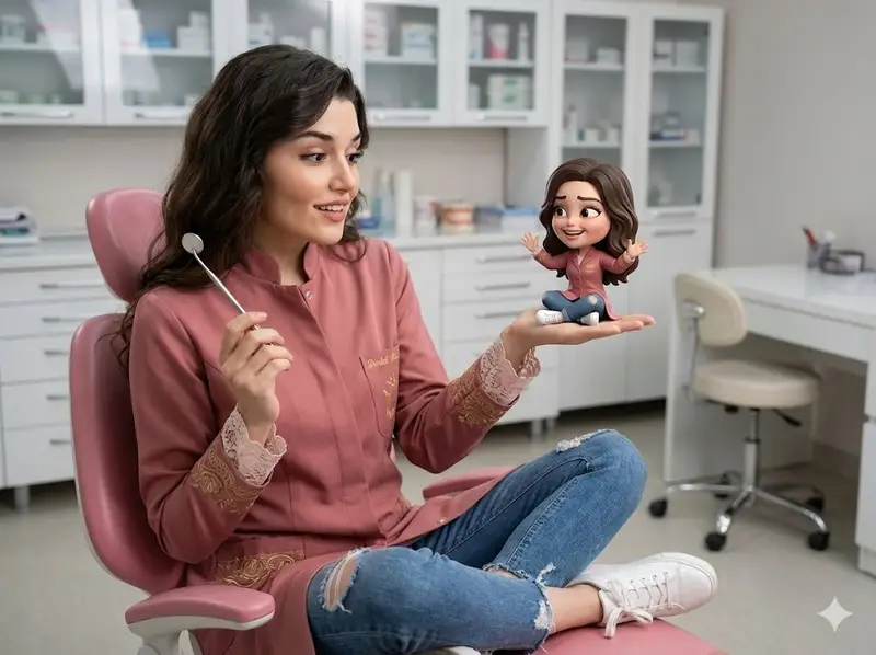 پیش‌نمایش Cinematic Portrait with 3D Chibi Miniature Prompt