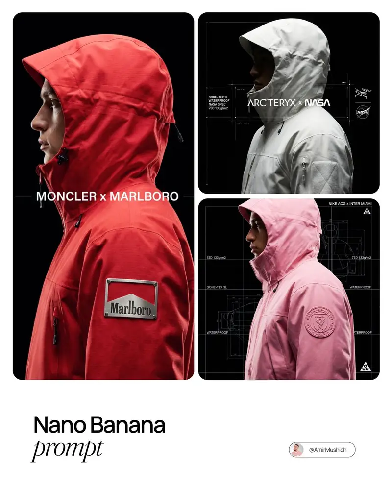 Preview of Technical Outerwear Campaign Poster Generation Prompt
