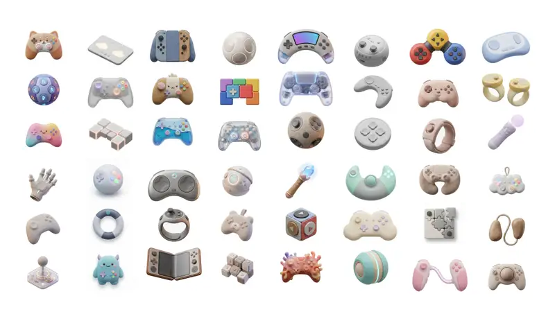 Preview of 3D Artsy Video Game Controller Grid