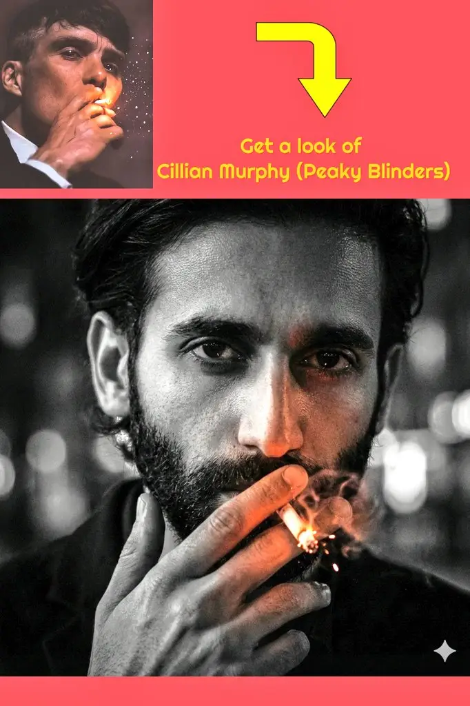Preview of Film Noir Portrait of Cillian Murphy with Cigarette