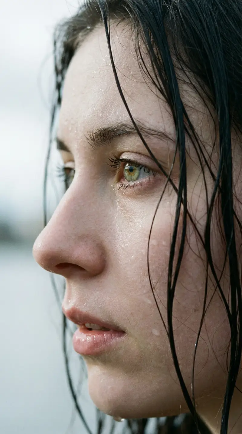 Preview of Extreme Wet Close-Up Portrait with Realistic Water Droplets