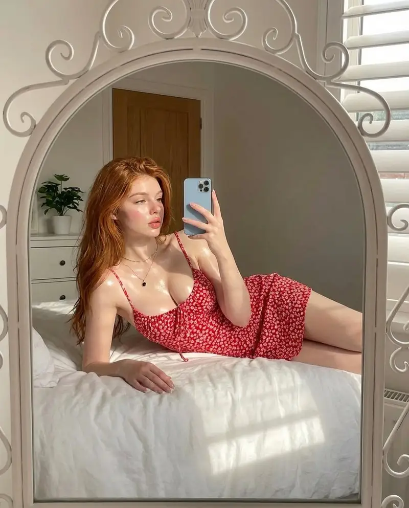 Preview of Aesthetic Mirror Selfie in Sunlight