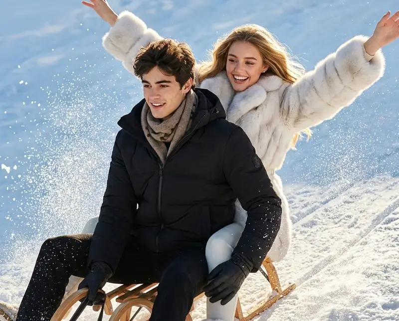 Preview of Luxury Russian Winter Sledding Scene Prompt