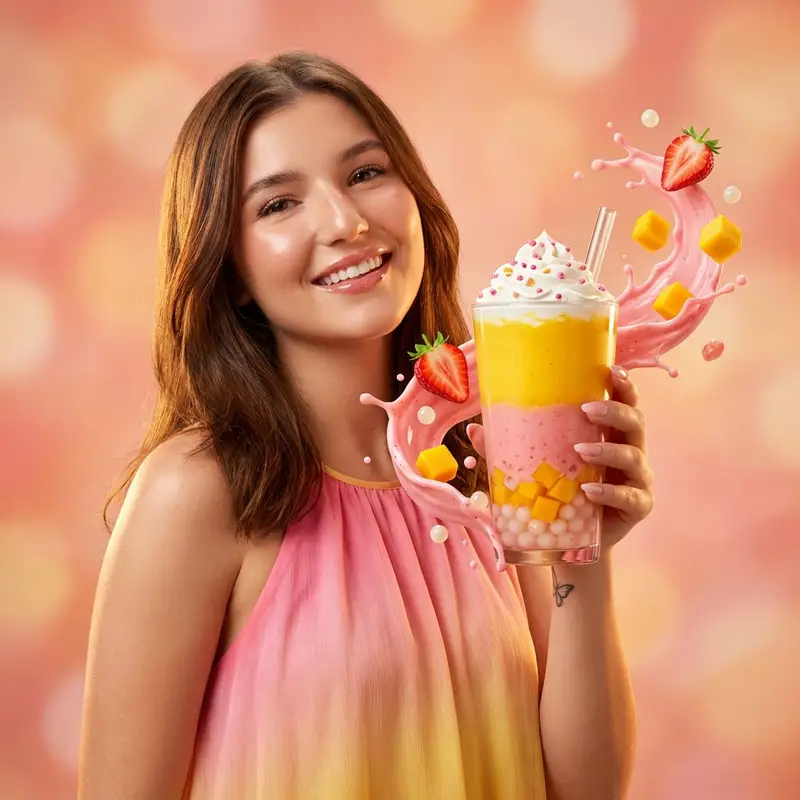 پیش‌نمایش Commercial Beverage Ad for Layered Smoothie